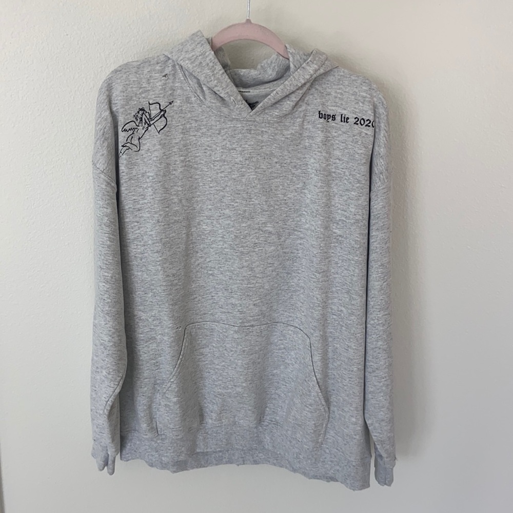 NWOT Boys Lie Read Me Grey Hoodie